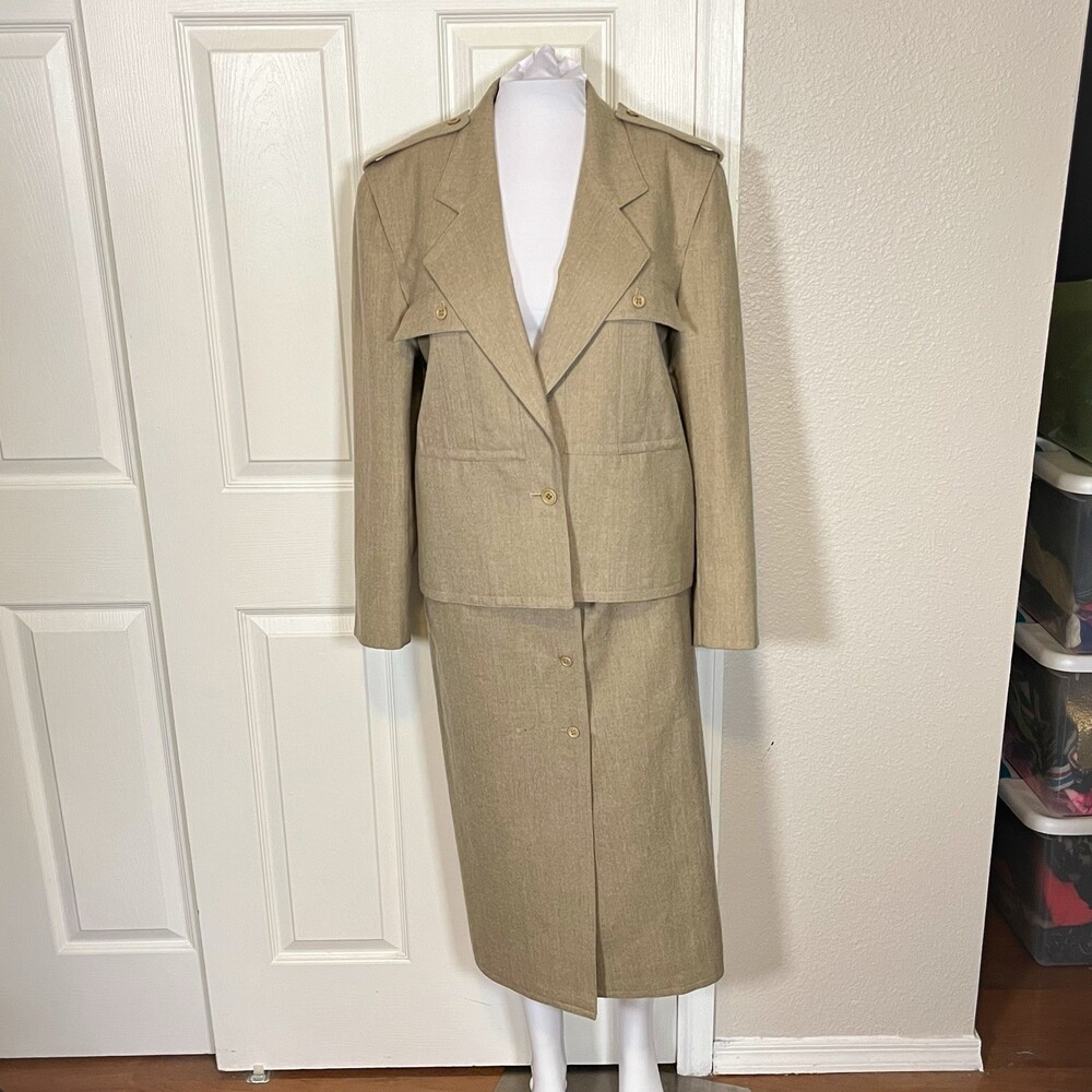 Vintage 80s LILLIE RUBIN Set Womens Wool SUIT 10 Jacket 12 Skirt Evening Office